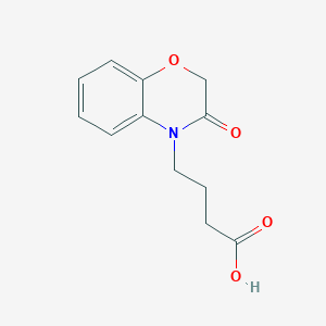 molecular formula C12H13NO4 B3162571 4-(3-oxo-2,3-dihydro-4H-1,4-benzoxazin-4-yl)butanoic acid CAS No. 879040-95-6