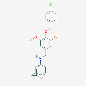 molecular formula C25H29BrClNO2 B316266 N-(1-adamantyl)-N-{3-bromo-4-[(4-chlorobenzyl)oxy]-5-methoxybenzyl}amine 