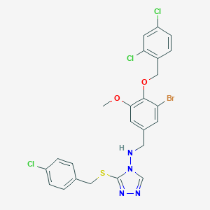 molecular formula C24H20BrCl3N4O2S B316268 N-{3-bromo-4-[(2,4-dichlorobenzyl)oxy]-5-methoxybenzyl}-3-[(4-chlorobenzyl)sulfanyl]-4H-1,2,4-triazol-4-amine 