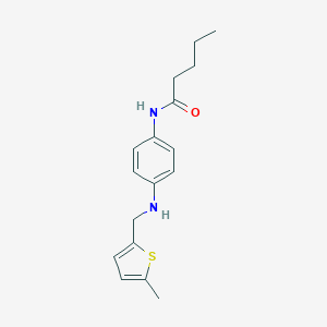 molecular formula C17H22N2OS B316270 N-(4-{[(5-methyl-2-thienyl)methyl]amino}phenyl)pentanamide 