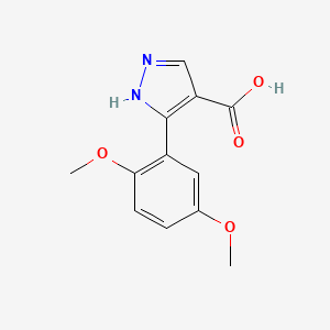 molecular formula C12H12N2O4 B3162709 5-(2,5-dimethoxyphenyl)-1H-pyrazole-4-carboxylic acid CAS No. 879996-78-8