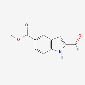 molecular formula C11H9NO3 B3162730 2-甲酰基-1H-吲哚-5-甲酸甲酯 CAS No. 880360-85-0