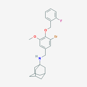 molecular formula C25H29BrFNO2 B316274 N-(1-adamantyl)-N-{3-bromo-4-[(2-fluorobenzyl)oxy]-5-methoxybenzyl}amine 