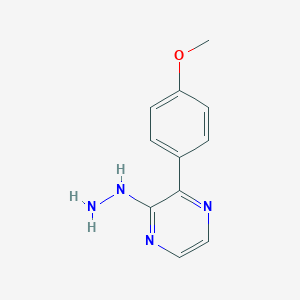 molecular formula C11H12N4O B3162751 2-Hydrazinyl-3-(4-methoxyphenyl)pyrazine CAS No. 88066-75-5