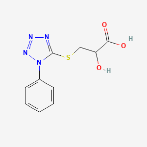 molecular formula C10H10N4O3S B3162791 2-hydroxy-3-[(1-phenyl-1H-tetrazol-5-yl)thio]propanoic acid CAS No. 881585-85-9