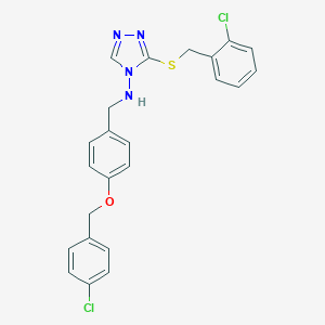molecular formula C23H20Cl2N4OS B316280 N-{4-[(4-chlorobenzyl)oxy]benzyl}-N-{3-[(2-chlorobenzyl)sulfanyl]-4H-1,2,4-triazol-4-yl}amine 