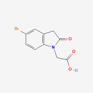 molecular formula C10H8BrNO3 B3162806 2-(5-Bromo-2-oxo-2,3-dihydro-1H-indol-1-yl)acetic acid CAS No. 881609-04-7
