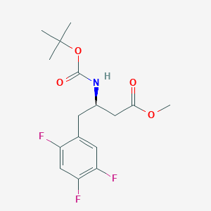 molecular formula C16H20F3NO4 B3162841 甲基 (3R)-3-[(2-甲基丙烷-2-基)氧羰基氨基]-4-(2,4,5-三氟苯基)丁酸酯 CAS No. 881995-73-9