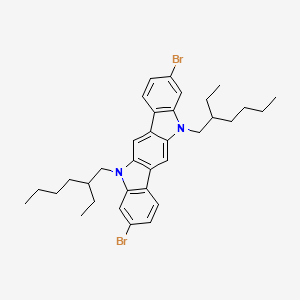 molecular formula C34H42Br2N2 B3162848 3,9-Dibromo-5,11-bis(2-ethylhexyl)-5,11-dihydroindolo[3,2-b]carbazole CAS No. 882066-04-8