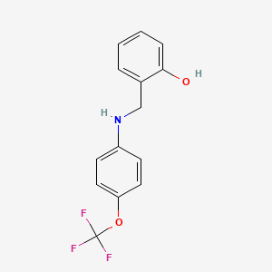 molecular formula C14H12F3NO2 B3162850 2-{[4-(Trifluoromethoxy)anilino]methyl}benzenol CAS No. 882080-12-8