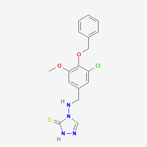 molecular formula C17H17ClN4O2S B316286 4-(4-Benzyloxy-3-chloro-5-methoxy-benzylamino)-4H-[1,2,4]triazole-3-thiol 