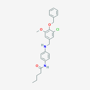 molecular formula C26H29ClN2O3 B316287 N-(4-{[4-(benzyloxy)-3-chloro-5-methoxybenzyl]amino}phenyl)pentanamide 