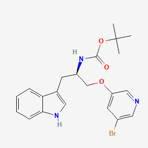 molecular formula C21H24BrN3O3 B3162871 (R)-tert-butyl (1-((5-bromopyridin-3-yl)oxy)-3-(1H-indol-3-yl)propan-2-yl)carbamate CAS No. 882169-92-8