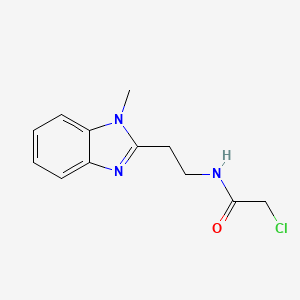 molecular formula C12H14ClN3O B3162898 2-Chloro-N-[2-(1-methyl-1H-benzoimidazol-2-yl)-ethyl]-acetamide CAS No. 882649-36-7