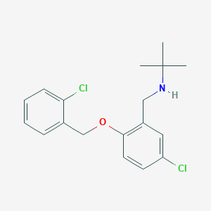 molecular formula C18H21Cl2NO B316291 N-(tert-butyl)-N-{5-chloro-2-[(2-chlorobenzyl)oxy]benzyl}amine 