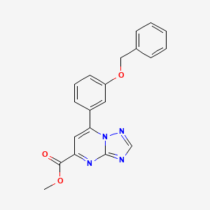 molecular formula C20H16N4O3 B3162947 Methyl 7-[3-(benzyloxy)phenyl][1,2,4]triazolo[1,5-a]pyrimidine-5-carboxylate CAS No. 882747-71-9