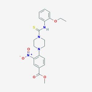 B3162956 Methyl 4-{4-[(2-ethoxyanilino)carbothioyl]piperazino}-3-nitrobenzenecarboxylate CAS No. 882747-89-9
