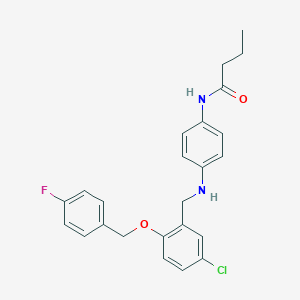 molecular formula C24H24ClFN2O2 B316296 N-[4-({5-chloro-2-[(4-fluorobenzyl)oxy]benzyl}amino)phenyl]butanamide 
