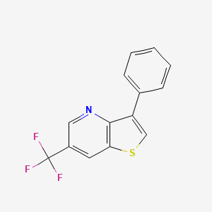 molecular formula C14H8F3NS B3162961 3-Phenyl-6-(trifluoromethyl)thieno[3,2-b]pyridine CAS No. 882748-13-2