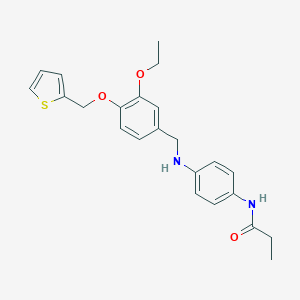 molecular formula C23H26N2O3S B316297 N-(4-{[3-ethoxy-4-(thien-2-ylmethoxy)benzyl]amino}phenyl)propanamide 