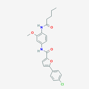 molecular formula C23H23ClN2O4 B316304 5-(4-chlorophenyl)-N-[3-methoxy-4-(pentanoylamino)phenyl]furan-2-carboxamide 