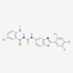 5-bromo-N-{[2-(2-chloro-4,5-difluorophenyl)-1,3-benzoxazol-5-yl]carbamothioyl}-2-methoxybenzamide