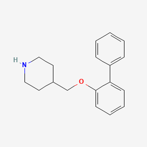 molecular formula C18H21NO B3163074 4-[([1,1'-Biphenyl]-2-yloxy)methyl]piperidine CAS No. 883514-41-8