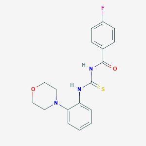molecular formula C18H18FN3O2S B316309 4-fluoro-N-{[2-(morpholin-4-yl)phenyl]carbamothioyl}benzamide 