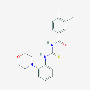 molecular formula C20H23N3O2S B316312 3,4-dimethyl-N-{[2-(morpholin-4-yl)phenyl]carbamothioyl}benzamide 