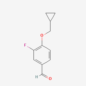 molecular formula C11H11FO2 B3163130 Benzaldehyde, 4-(cyclopropylmethoxy)-3-fluoro- CAS No. 883525-70-0