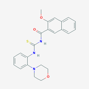 molecular formula C23H23N3O3S B316314 3-methoxy-N-[(2-morpholin-4-ylphenyl)carbamothioyl]naphthalene-2-carboxamide 