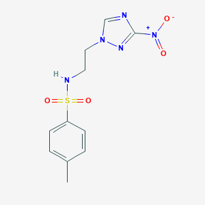 molecular formula C11H13N5O4S B316317 4-Methyl-N-[2-(3-nitro-[1,2,4]triazol-1-yl)-ethyl]-benzenesulfonamide 