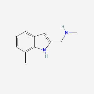 molecular formula C11H14N2 B3163232 N-Methyl-1-(7-methyl-1H-indol-2-YL)-methanamine CAS No. 883538-54-3