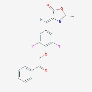 molecular formula C19H13I2NO4 B316324 4-[3,5-diiodo-4-(2-oxo-2-phenylethoxy)benzylidene]-2-methyl-1,3-oxazol-5(4H)-one 