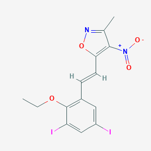molecular formula C14H12I2N2O4 B316326 5-[2-(2-Ethoxy-3,5-diiodophenyl)vinyl]-4-nitro-3-methylisoxazole 