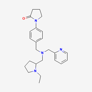 molecular formula C24H32N4O B3163264 1-(4-{[(1-Ethyl-pyrrolidin-2-ylmethyl)-pyridin-2-ylmethyl-amino]-methyl}-phenyl)-pyrrolidin-2-one CAS No. 883540-44-1