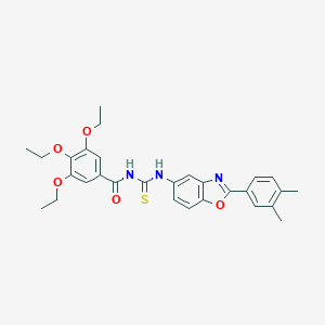molecular formula C29H31N3O5S B316328 N-{[2-(3,4-dimethylphenyl)-1,3-benzoxazol-5-yl]carbamothioyl}-3,4,5-triethoxybenzamide 
