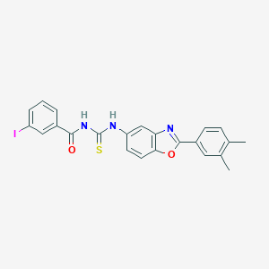 molecular formula C23H18IN3O2S B316329 N-{[2-(3,4-dimethylphenyl)-1,3-benzoxazol-5-yl]carbamothioyl}-3-iodobenzamide 