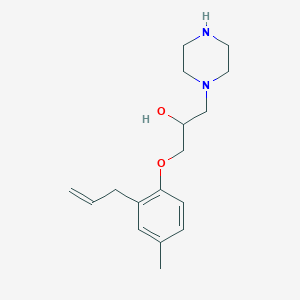 molecular formula C17H26N2O2 B3163323 1-(2-烯丙基-4-甲基苯氧基)-3-哌嗪-1-基-丙烷-2-醇 CAS No. 883544-09-0