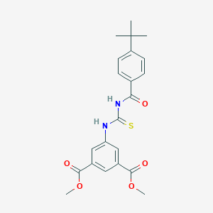 molecular formula C22H24N2O5S B316340 Dimethyl 5-({[(4-tert-butylbenzoyl)amino]carbothioyl}amino)isophthalate 