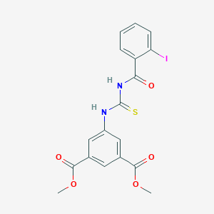 molecular formula C18H15IN2O5S B316343 Dimethyl 5-({[(2-iodophenyl)carbonyl]carbamothioyl}amino)benzene-1,3-dicarboxylate 