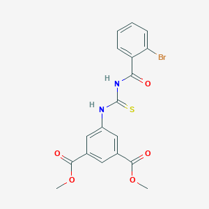 molecular formula C18H15BrN2O5S B316344 Dimethyl 5-({[(2-bromophenyl)carbonyl]carbamothioyl}amino)benzene-1,3-dicarboxylate 