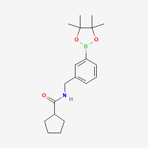 molecular formula C19H28BNO3 B3163441 N-{[3-(tetramethyl-1,3,2-dioxaborolan-2-yl)phenyl]methyl}cyclopentanecarboxamide CAS No. 883738-28-1
