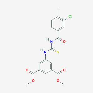 molecular formula C19H17ClN2O5S B316346 Dimethyl 5-({[(3-chloro-4-methylphenyl)carbonyl]carbamothioyl}amino)benzene-1,3-dicarboxylate 