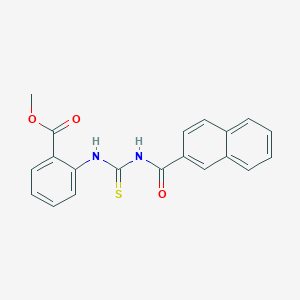 molecular formula C20H16N2O3S B316348 Methyl 2-{[(2-naphthoylamino)carbonothioyl]amino}benzoate 