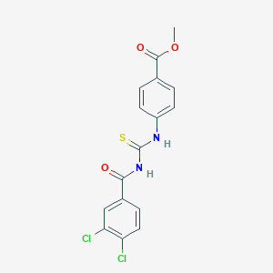 molecular formula C16H12Cl2N2O3S B316352 Methyl 4-({[(3,4-dichlorophenyl)carbonyl]carbamothioyl}amino)benzoate 