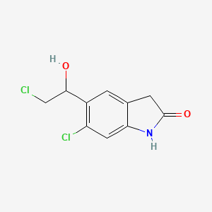 B3163532 5-(1-Hydroxy-2-chloroethyl)-6-chloro-1H-indole-2(3H)-one CAS No. 884305-06-0