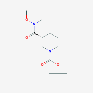 molecular formula C13H24N2O4 B3163549 (R)-tert-butyl 3-(N-methoxy-N-methylcarbamoyl)piperidine-1-carboxylate CAS No. 884510-86-5