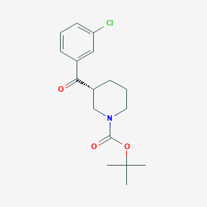 molecular formula C17H22ClNO3 B3163554 (R)-Tert-butyl 3-(3-chlorobenzoyl)piperidine-1-carboxylate CAS No. 884512-09-8