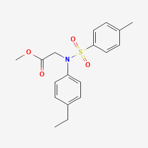 molecular formula C18H21NO4S B3163585 Methyl N-(4-ethylphenyl)-N-[(4-methylphenyl)sulfonyl]glycinate CAS No. 884987-64-8